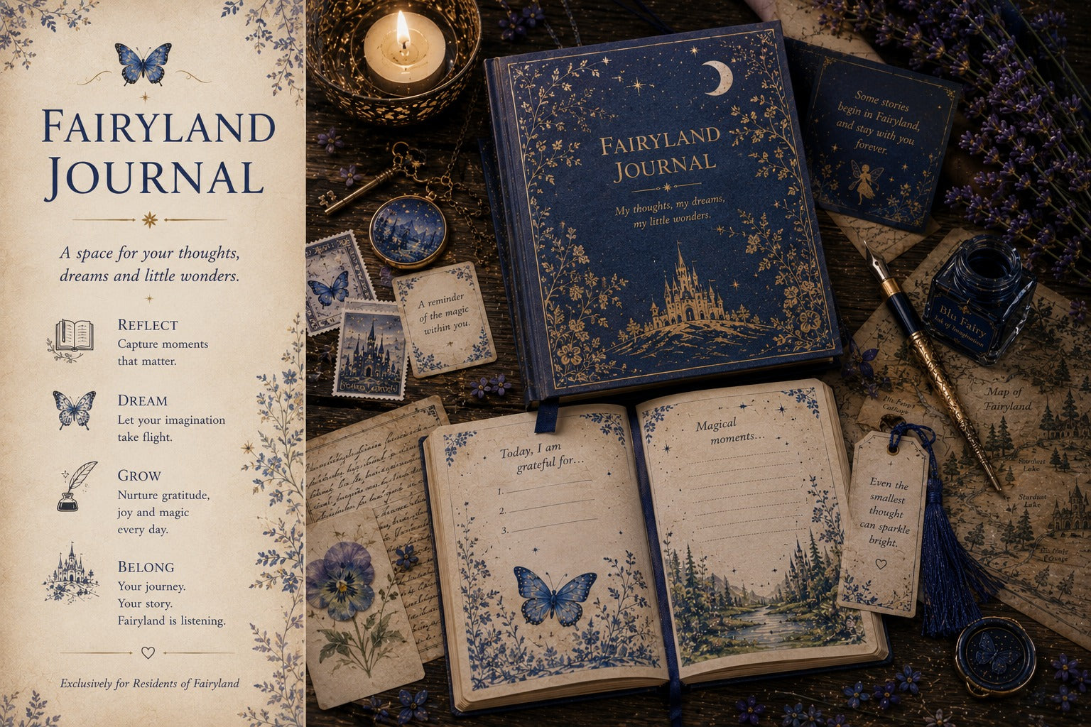 Fairyland Journal: a space for your thoughts, dreams and little wonders. Reflect, dream, grow, belong — exclusively for Residents of Fairyland.